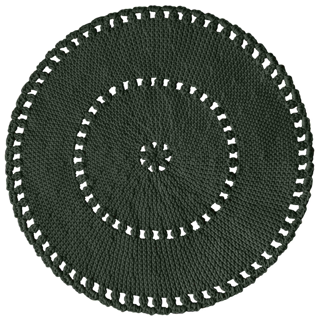 Crochet BOHO Rug |  OLIVE GREEN