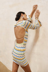 runaway ISABO MINI DRESS - BLUE MULTI