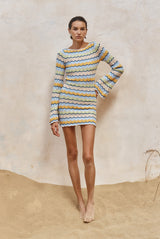 runaway ISABO MINI DRESS - BLUE MULTI