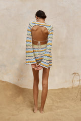 runaway ISABO MINI DRESS - BLUE MULTI