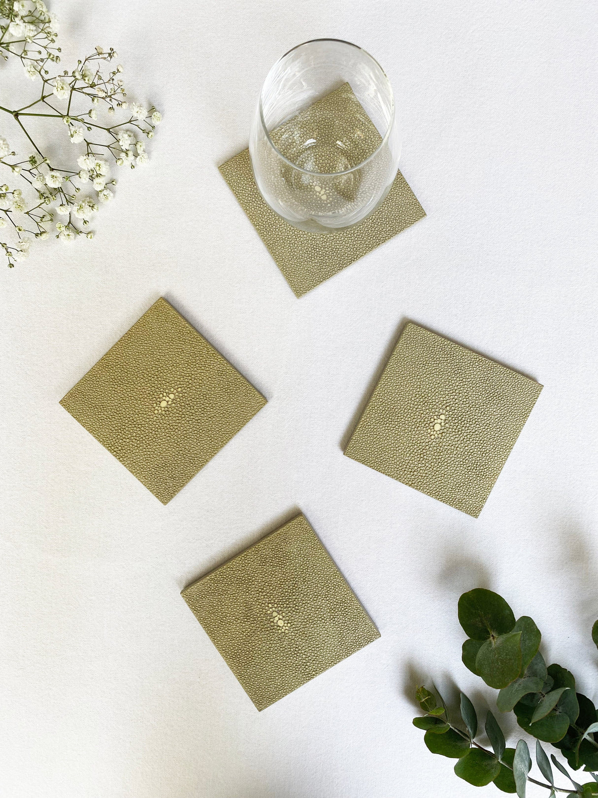 Coaster - Faux Shagreen Natural