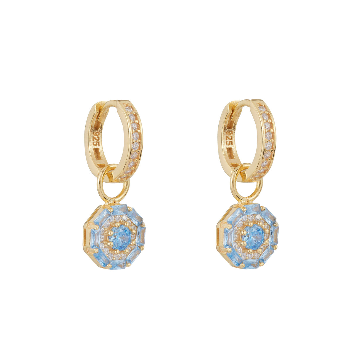 Something Blue Drop Earrings: Gold