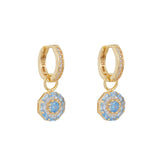 Something Blue Drop Earrings: Gold
