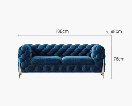 Aaron Two Seater Sofa, Velvet