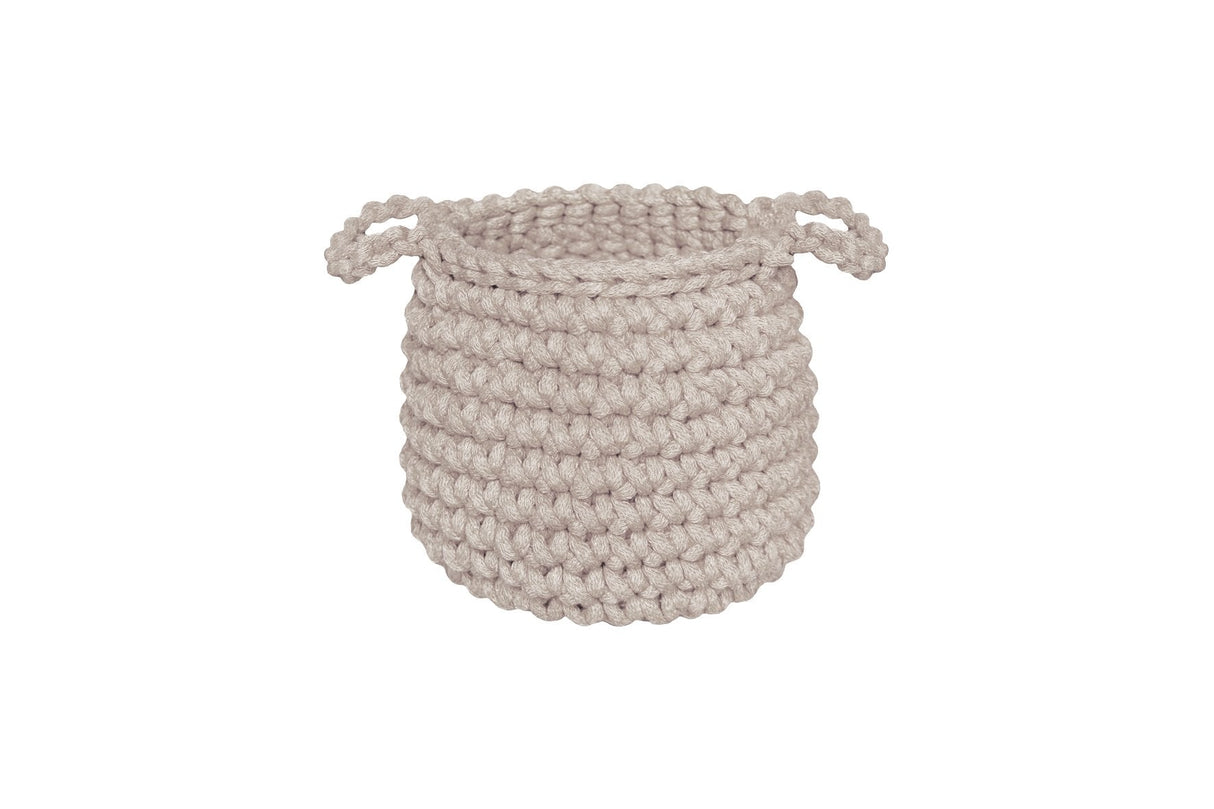 Crochet Basket, Small | BEIGE