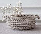 Crochet Flat Basket, Small | BEIGE