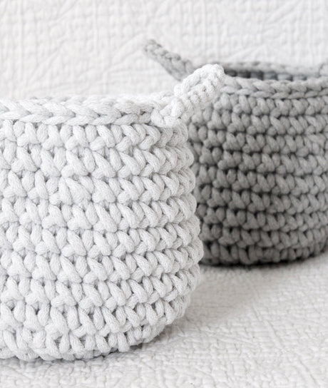 Crochet Basket, Small | LIGHT GREY