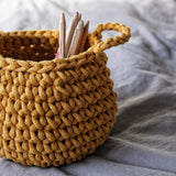 Crochet Basket, Small | MUSTARD