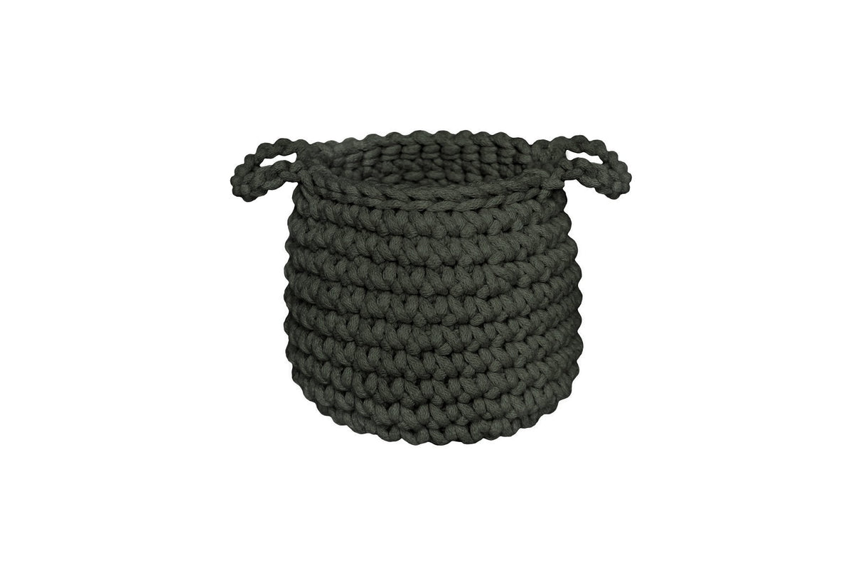 Crochet Basket, Small | OLIVE GREEN