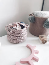 Crochet Basket, Small | PALE PINK