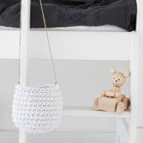 Crochet Hanging Basket, Small | LIGHT GREY