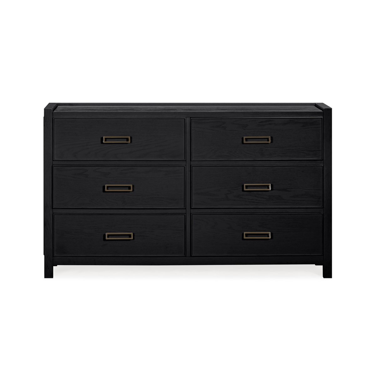 Soho Black Oak Veneer 6 Drawer Chest