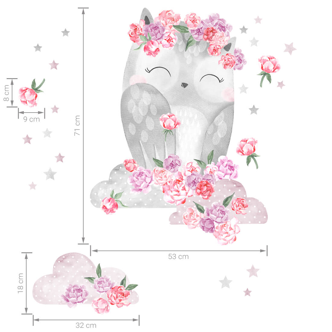 Wall Sticker | Pink Owl