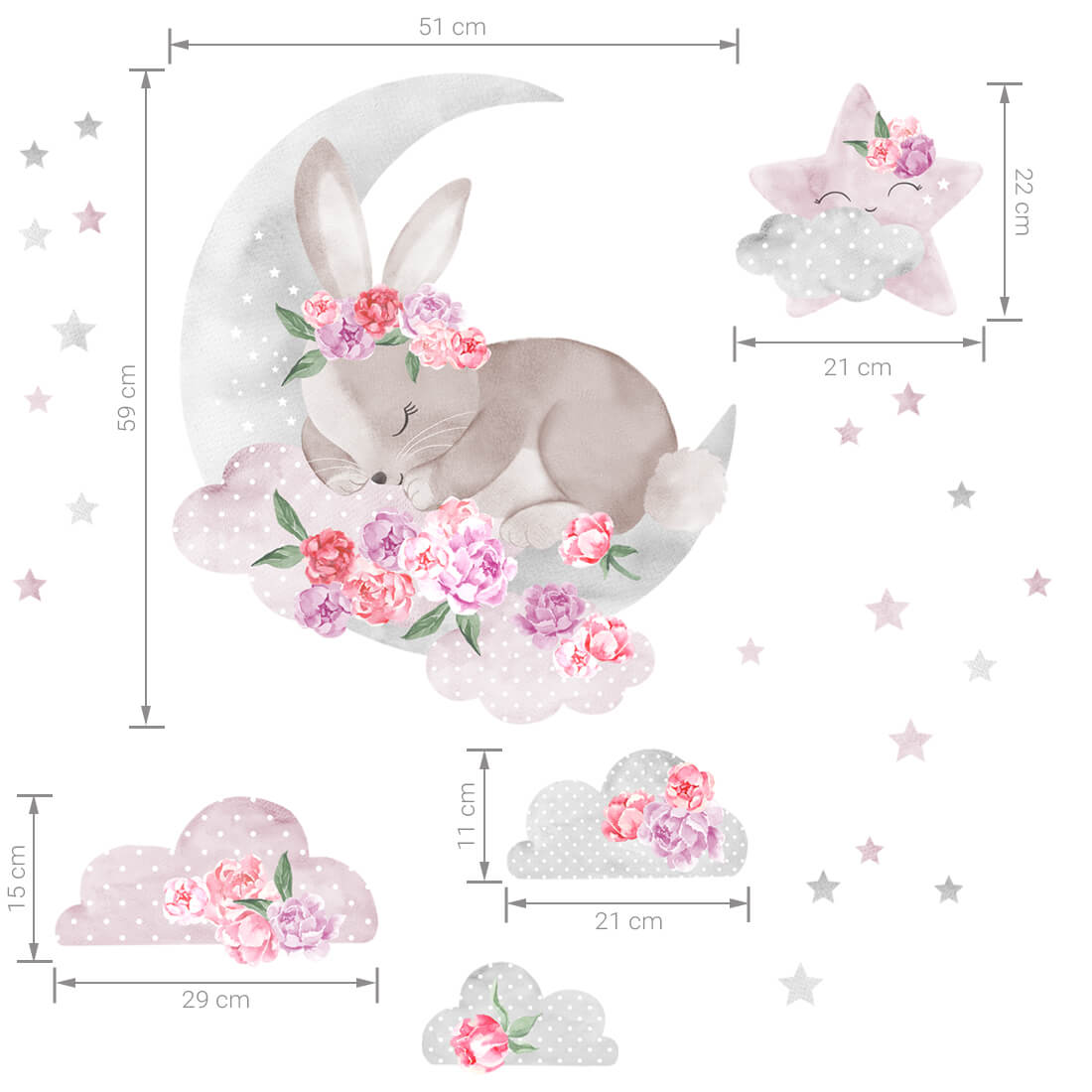 Wall Sticker | Pink Sleeping Rabbit