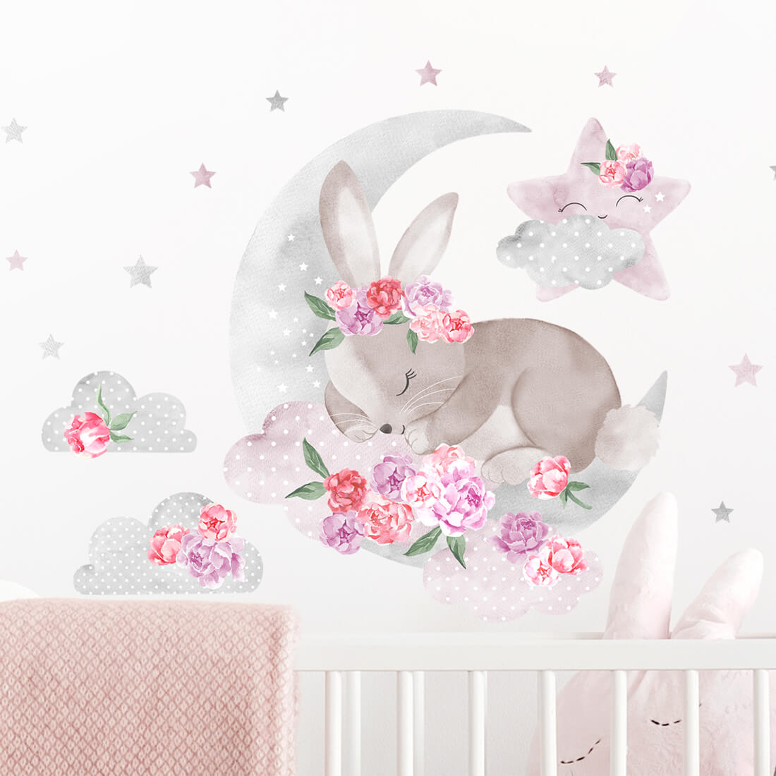 Wall Sticker | Pink Sleeping Rabbit