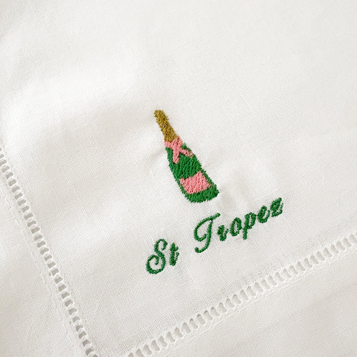 Champagne Napkins | Embroidered Linen
