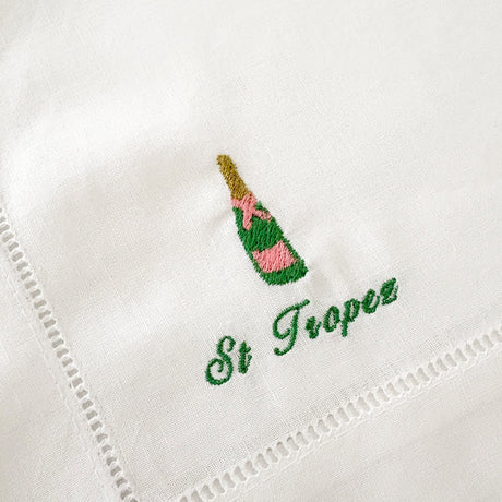 Champagne Napkins | Embroidered Linen