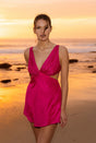 sundress SHANA SHORT DRESS FUCHSIA RHINESTONES