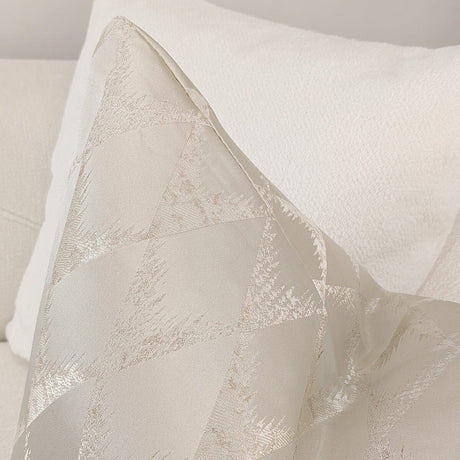 Tacoma Cream & Gold Geometric Metallic Cushion - 50x50cm