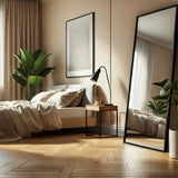 Takara - Full Length Leaner Black Metal Rectangle Mirror - 180cm x 60cm