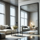 Takara - Full Length Leaner Black Metal Rectangle Mirror - 200cm x 120cm