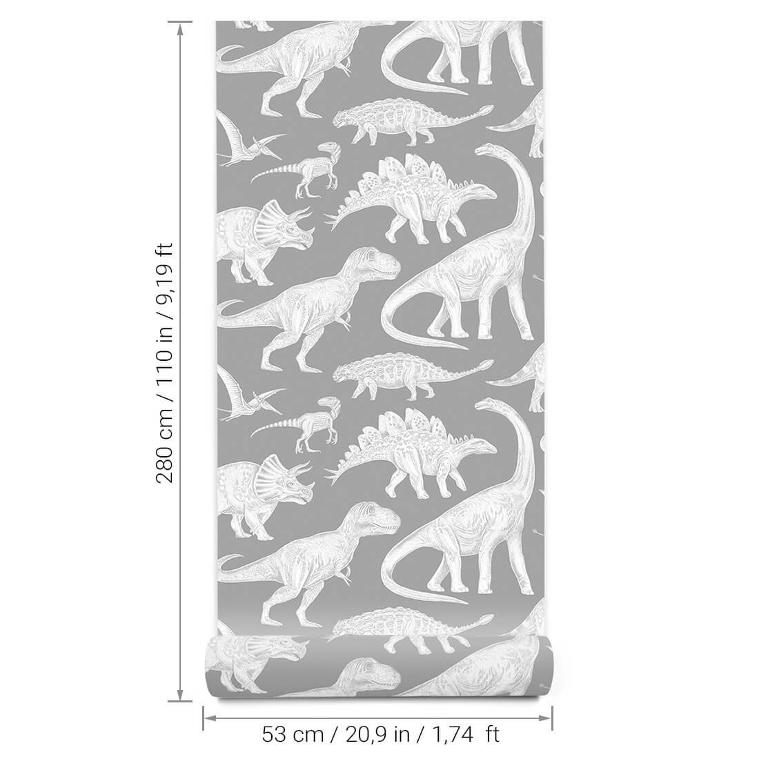 Wallpaper | Dinosaurs Grey