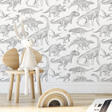 Wallpaper | Dinosaurs White