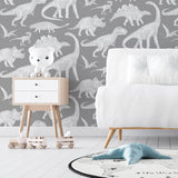 Wallpaper | Dinosaurs Grey
