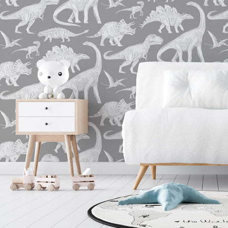 Wallpaper | Dinosaurs Grey