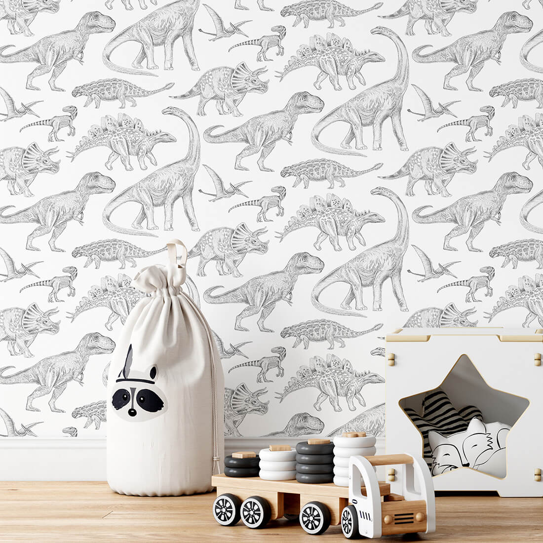 Wallpaper | Dinosaurs White