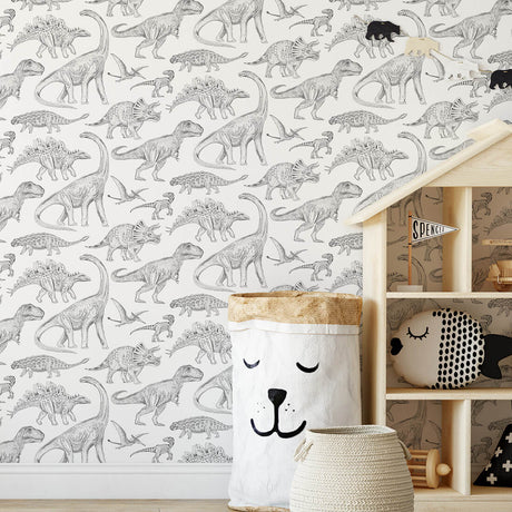 Wallpaper | Dinosaurs White
