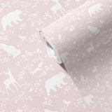 Wallpaper | Forest Animals Pink