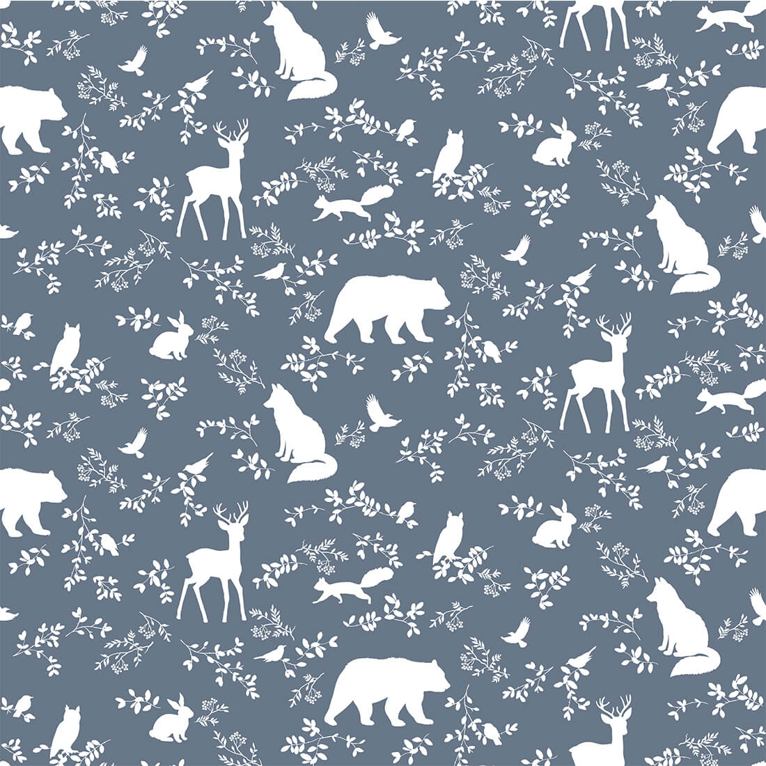 Wallpaper | Forest Animals Blue