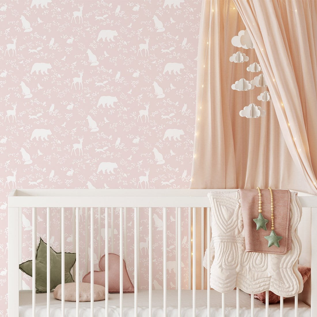 Wallpaper | Forest Animals Pink