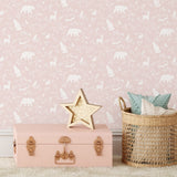 Wallpaper | Forest Animals Pink