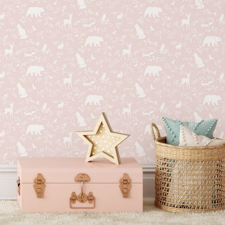 Wallpaper | Forest Animals Pink