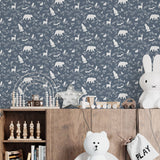 Wallpaper | Forest Animals Blue