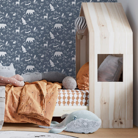 Wallpaper | Forest Animals Blue