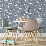 Wallpaper | Forest Animals Blue