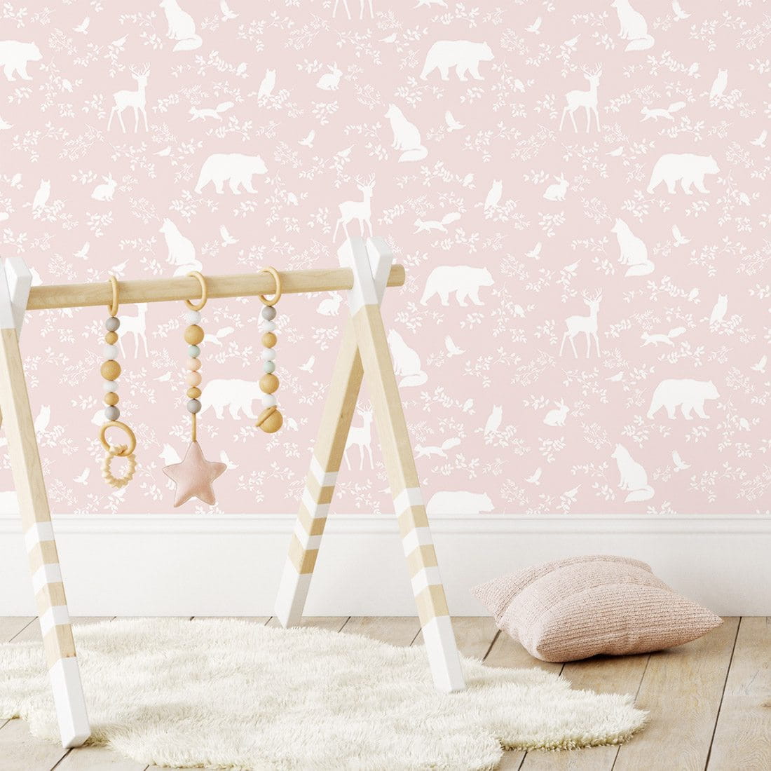 Wallpaper | Forest Animals Pink