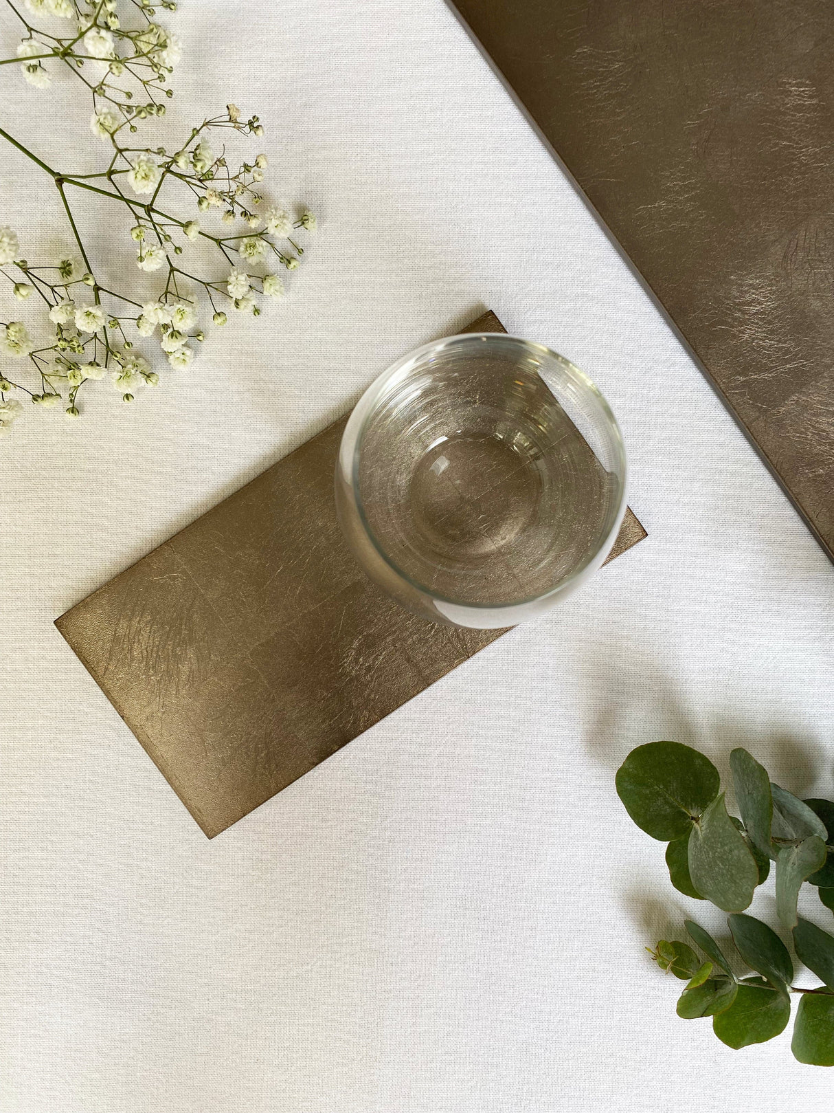 Silver Leaf Double Coaster - Taupe