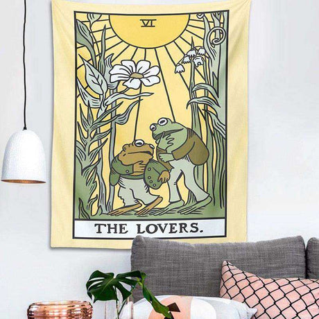 The Lovers Frog Tarot Tapestry