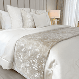 Tiana Cream & Gold Abstract Print Bed Runner