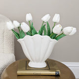 Trixie Neutral Scalloped Shell Vase