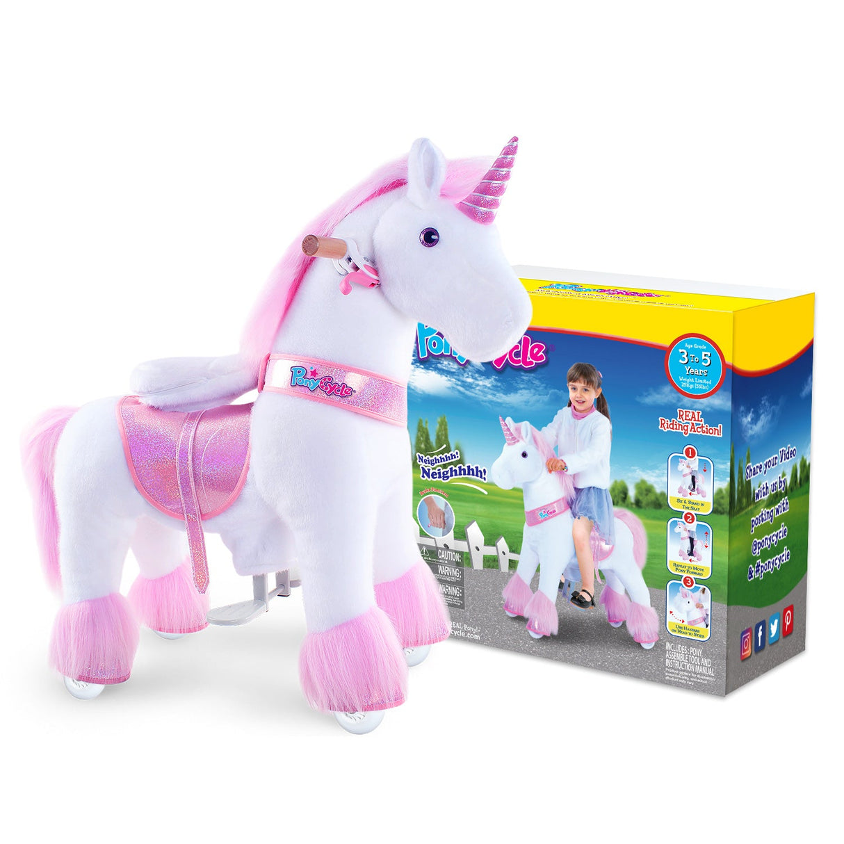 Ride-on Unicorn Age 3-5 Pink（UK&EU in Stock）