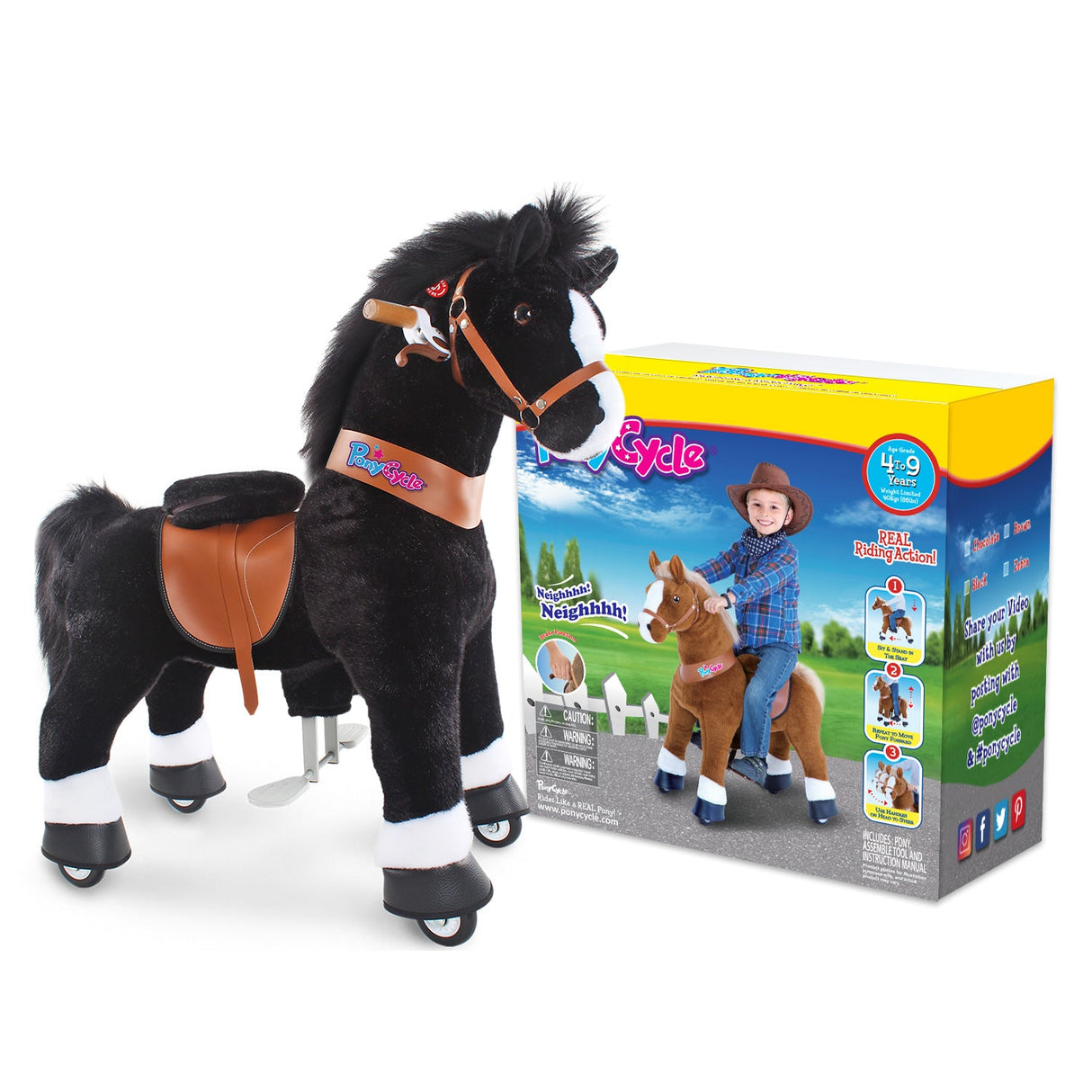 PonyCycle® Horse Age 4-8 Black（UK&EU in Stock）