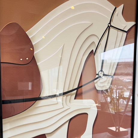Vivienne Rust 3D Effect Horse Print Framed Wall Art - 60x90cm