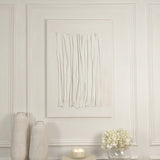 Wren White Textured Abstract Lines Canvas Wall Art