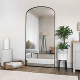Yoko - Full Length Black Metal Gentle Arch Mirror - 180cm x 90cm