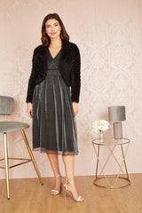 Yumi Black Eyelash Knit Bolero